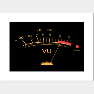 Music Wall Art - Volume VU Meter Vintage Audio Engineer Recording Studio Gear Head Musician Guitar Shirt by blueversion